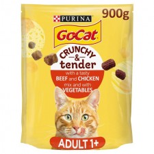 Go-Cat Crunchy and Tender Cat Food Beef and Chicken 900g