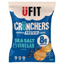 UFit Crunchers Sea Salt and Vinegar High Protein Popped Chips 35g