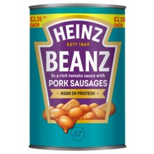 Retail Pack Heinz Baked Beans with Pork Sausage 6 x 415g tins