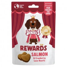 Denzels Premium Rewards Salmon and Cranberry Love Heart Dog Treats 70g