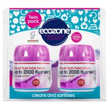 Ecozone Forever Flush Twin Pack up to 2000 Flushes Toilet Block Purple 2 per pack
