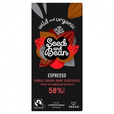 Seed and Bean Organic Dark Chocolate Bar 58% Espresso 85g