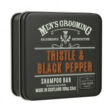 Scottish Fine Soaps Thistle and Black Pepper Shampoo Bar in a Tin 100g