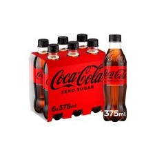 Coca Cola Zero 6 x 375ml Bottles