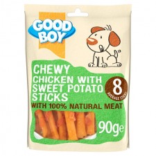 Good Boy Chicken and Sweet Potato Stick Chew Dog Treats 90g