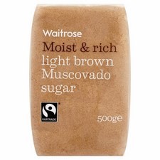 Waitrose Light Brown Muscovado Sugar 500g