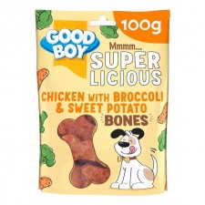 Good Boy Superlicious Chicken Broccoli and Sweet Potato Bone Dog Treats 100g