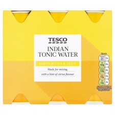 Tesco Indian Tonic Water 6x250ml Cans