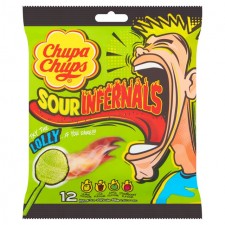 Chupa Chups Sour Infernals Lollies Bag 12 per pack