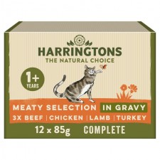 Harringtons Adult Wet Cat Food Meat in Gravy Multipack 12 x 85g