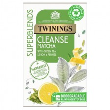 Twinings Superblends Cleanse Matcha Green Tea Lemon and Fennel 20 Tea Bags