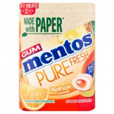 Mentos Gum Pure Fresh Tropical Chewing Gum 50 Pieces