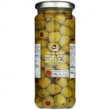Marks and Spencer Pitted Green Hojiblanca Olives Stuffed with Red Pepper in Brine 340g