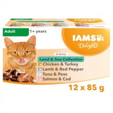 Iams Delights Meat And Fish in Gravy 12 x 85g