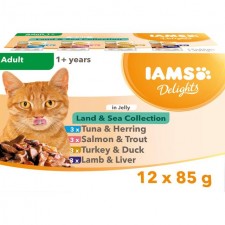 Iams Delights Adult Land and Sea Collection in Jelly 12 x 85g
