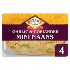 Pataks Mini Garlic and Coriander Naan Bread 4 Pack