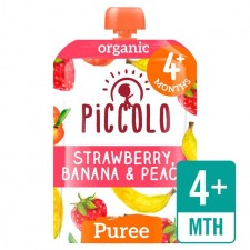 Piccolo Organic Banana Strawberry and Peach with Mint 100g