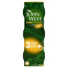 John West Tuna Chunks in Sunflower Oil 3 x 80g