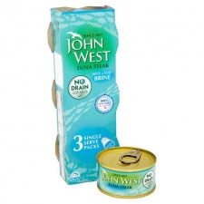 John West No Drain Tuna Steaks in Brine 3 x 60g