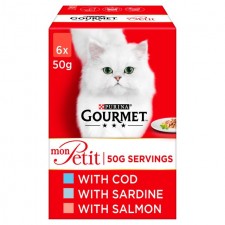 Gourmet Mon Petit Cod Sardine And Salmon 6 x 50g