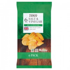 Tesco Salt And Vinegar Crisps 6 Pack