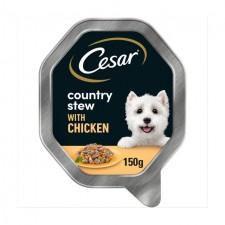 Cesar Country Stew Adult Wet Dog Food Tray Chicken and Veg in Gravy 150g