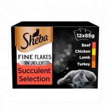 Sheba Fine Flakes Pouch Collection Jelly 12 x 85g