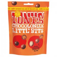 Tonys Chocolonely Littl Bits Milk caramel sea salt and biscuit mix 100g