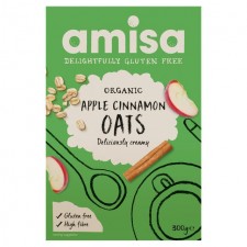 Amisa Organic Gluten Free Pure Porridge Oats Apple and Cinnamon Spice 300g