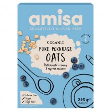 Amisa Organic Gluten Free Pure Porridge Oats 8 Sachets