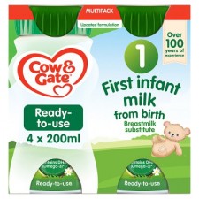 Cow and Gate First Infant Milk 4 x 200ml Ready to Drink
