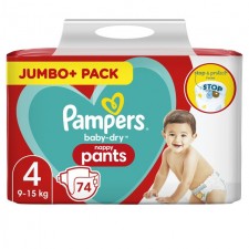 Pampers Baby Dry Pants Size 4 Jumbo Pack 74 per pack