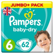 Pampers Baby Dry Nappies Size 6 x 62
