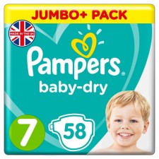 Pampers Baby Dry Nappies Size 7 x 58