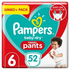 Pampers Baby Dry Nappy Pants Size 6 x 52