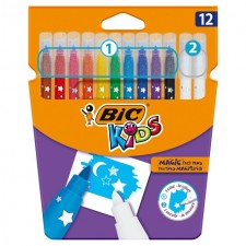 Bic Kids Mini Colour and Erase Felt Tip Pens Assorted Colours 12 per pack