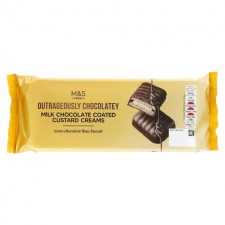 Marks and Spencer Outrageously Chocolatey Milk Chocolate Coated Custard Creams 162g