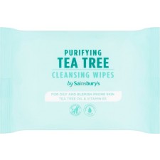 Sainsburys Facial Wipes Tea Tree x25