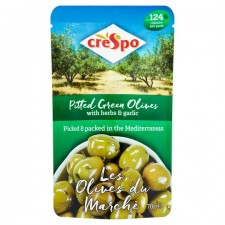Crespo Pitted Green Olives in Herbs and Garlic 70g