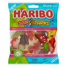 Haribo Sour Sparks Vegetarian Sweets Share Bag 160g