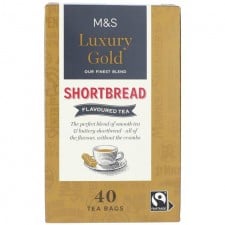 Marks and Spencer Luxury Gold Shortbread Biscuit Teabags 40 Teabags