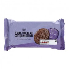Marks and Spencer 6 Milk Chocolate Coated Digestive Biscuits