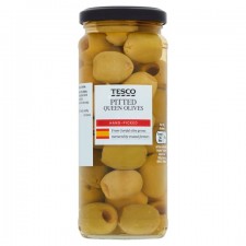 Tesco Pitted Queen Green Olives in Brine 340G