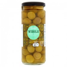 Tesco Whole Green Olives in Brine 340G