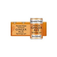 Fever Tree Refreshingly Light Ginger Ale Cans 8 x 150ml