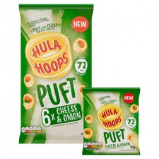 KP Hula Hoops Puft Cheese and Onion 6 Pack