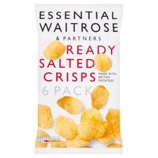 Waitrose Essential Ready Salted Crisps 6 x 25g