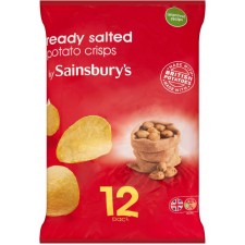 Sainsburys Crisps Ready Salted 12 x 25g