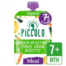 Piccolo Organic Garden Vegetable Three Grain Risotto With Cheese and Basil 130g