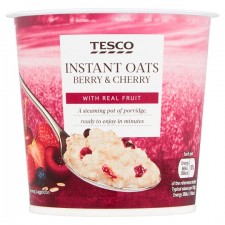 Tesco Instant Oats Porridge Multigrain With Berry and Cherry 55G